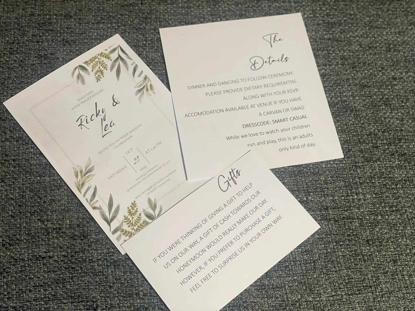 Wedding invites