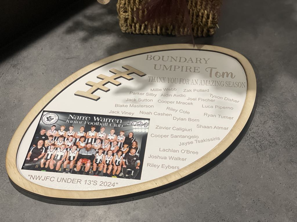 Sport appreciation plaques