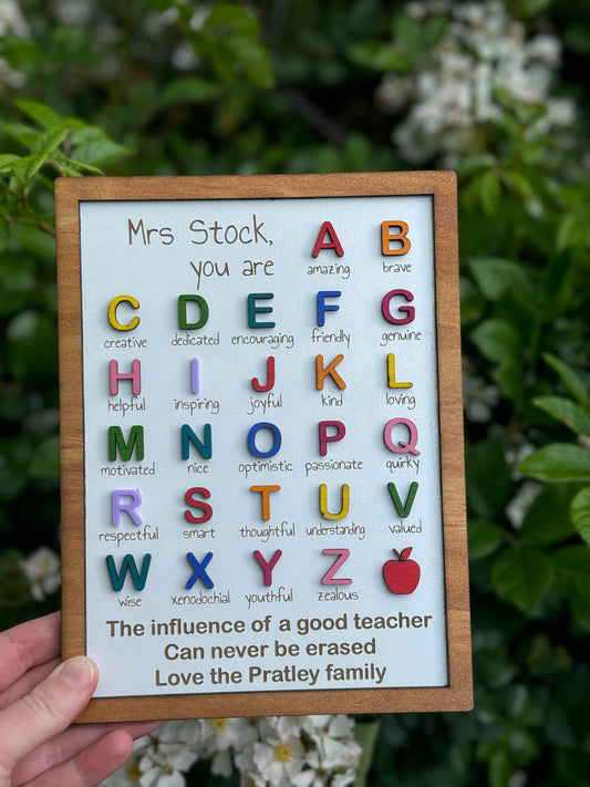 Teacher thank you display